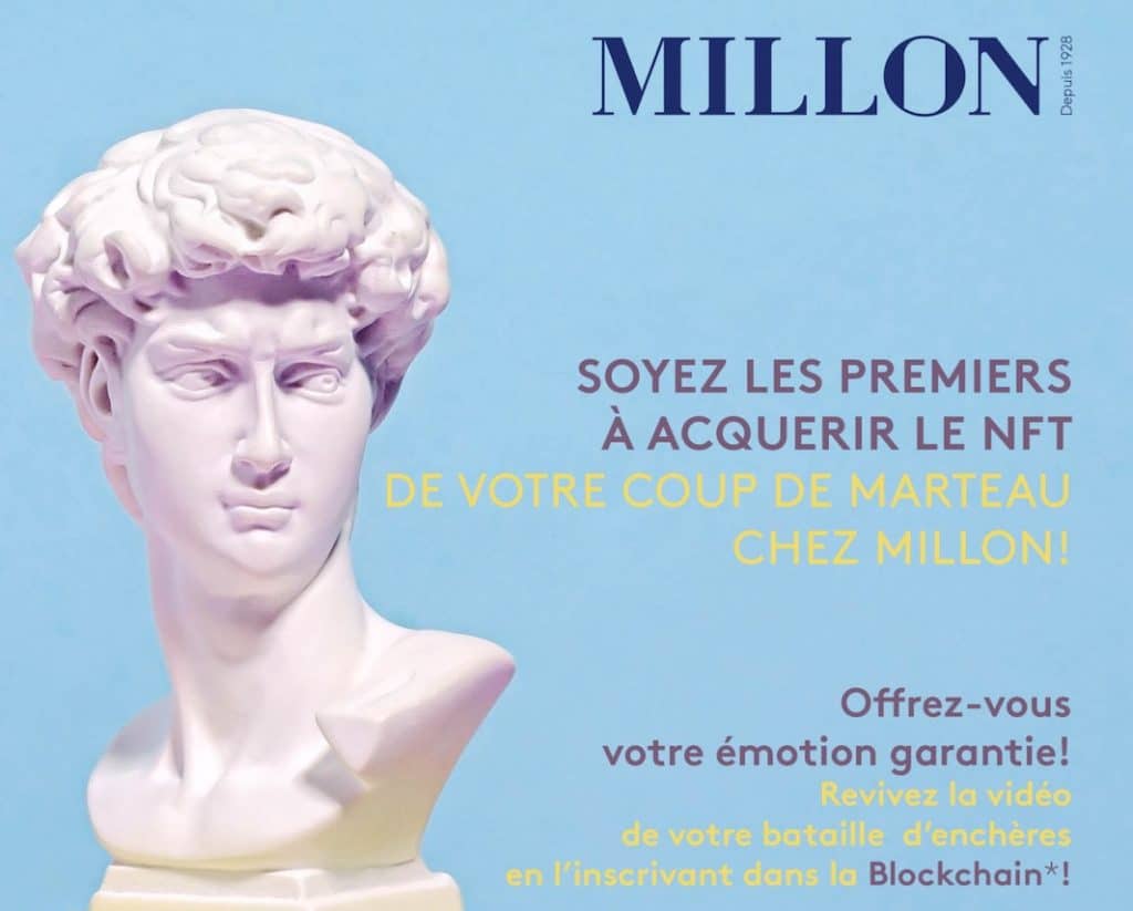 Millon, soyez les premiers à acquérir le NFT de votre coup de marteau !