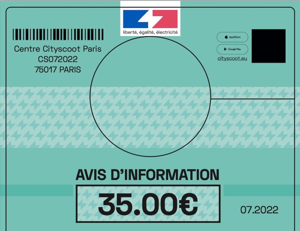 Cityscoot vous sensibilise aux futures amendes de 35 euros des deux-roues